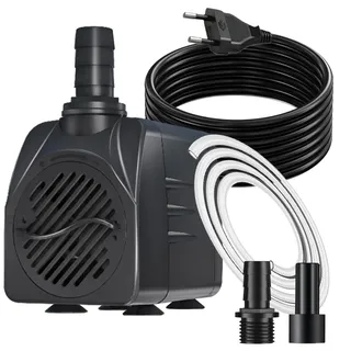 Springbrunnenpumpe 10W 600L/H Teichpumpe Mit 3m Extra-Langes Kabel Schutz vor Überhitzung Funktion Ultra Leise Aquariumpumpe Wasserpumpen für Brunnen, Hydroponik-Systeme, Submersible Tauchpumpe