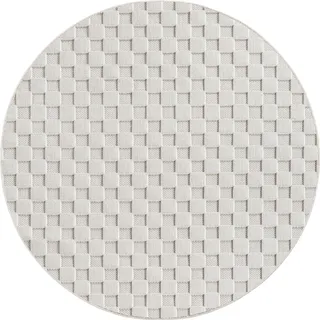 KADIMA DESIGN Flachgewebe-Teppich Schachbrett Creme 120x120 cm Schachbrett