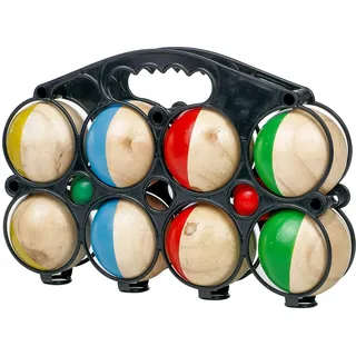 Spetebo Holz Boule Set mit Tragetasche - 8 Holz Kugeln - Boccia Petanque Garten Spiel Wurfspiel Kinder