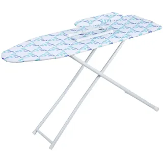 Bügelbrett, 107 x 78 cm, zusammenklappbar, höhenverstellbar, gute Tragkraft, klein, leicht und einfach zu verstauen, Bügelbretter für Zuhause, Haushalt, Badezimmer, Blau, 107 x 78 x 30 cm