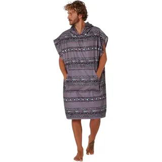 OCEAN EARTH DIGITAL HOODED Poncho 2025 charcoal