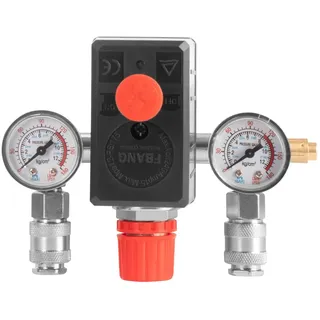 STAHLWERK Druckschalter DE-20 ST 0-8 bar mit Manometer und 2 Schnellkupplungen