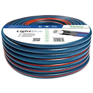 Vartco Light Blue 4-lagiger Wasserschlauch Gartenschlauch Schlauch Gartenbewässerung Flexibel Flexischlauch Polyester-Kreuzgeflecht UV-beständig 22 Bar 3/4" 30m