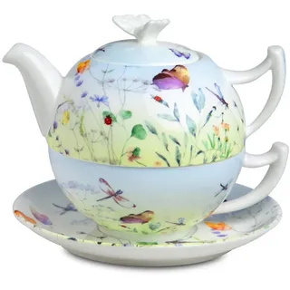 TeaLogic Tea for One Teeservice - Set PAPILLON - Bone China Porzellan
