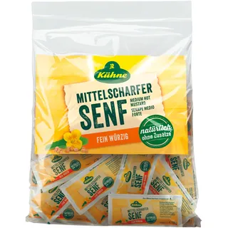 Kühne Senf mittelscharf, 150x10g Portionsbeutel