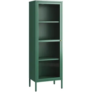 [en.casa] Vitrinenschrank Säkylä 150 x 50 x 35 cm Tannengrün