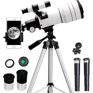 Teleskop, Astronomie Teleskop für Erwachsene, 150X HD Vergrößerung Teleskop mit 300/70mm, mit Verstellbares Stativ und Telefon Adapter, kompakte tragbare Reiseteleskope für Kinder und Anfänger