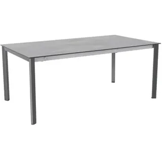 MWH Alutapo Ausziehtisch HPL Zement Iron Grey, 180-240x100cm