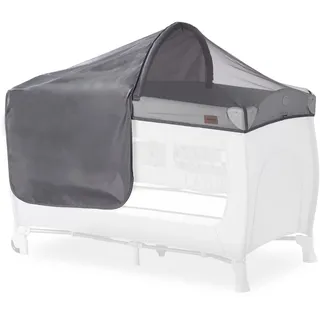 hauck Travel Bed Canopy, Grau - Baby Sonnenschutz & Moskitonetz für Kinderreisebetten mit UPF 50+, Luftdurchlässig, Einfach zu Befsetigen & Klein Faltbar