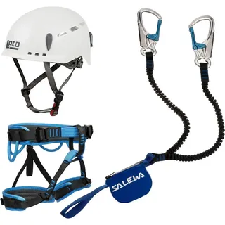 Klettersteig Komplettset Salewa Premium Attac + LACD Start Gurt + LACD Protector Helm weiß S