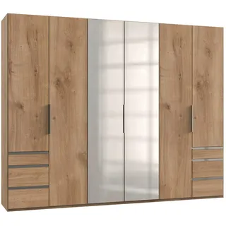 Level 300 x 236 x 58 cm Plankeneiche Nachbildung mit Spiegeltüren und Schubladen