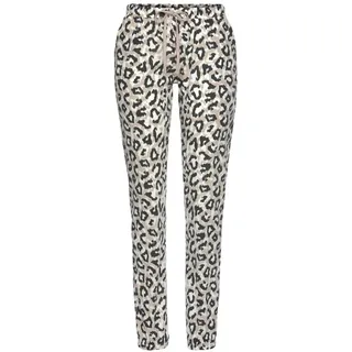 LASCANA Schlafhose Animalprint Schwarz 32/34