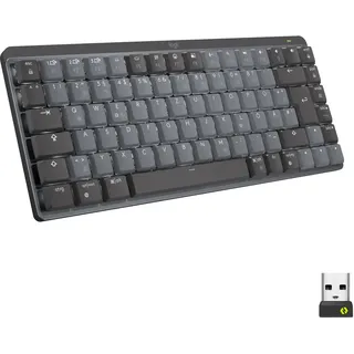 Logitech MX Mechanical Mini Grafit, Taktile-Switches (Leise), DE-Layout (Qwertz), Logi Bolt Adapter, Bluetooth, USB-C, Unterstützt von Logi Options+