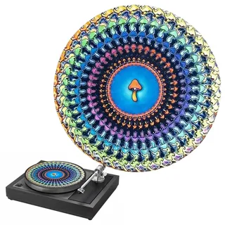 Generisch Animierte Zoetrope Slipmat, 30,5cm optische Täuschungs-Plattenspielermatte, visuelle Plattenspieler-Slipmat, für DJs, Vinyl-Sammler und Kunstausstellung