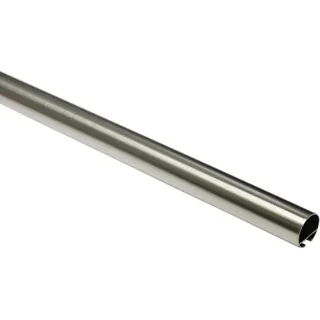 GARDINIA Gardinenstange mit Innenlauf I Ø 25 mm 160 cm Edelstahl-Optik