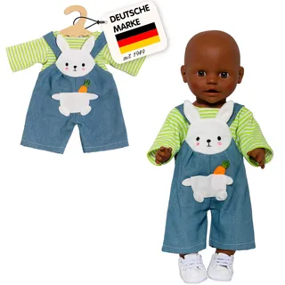 Heless Puppen-Latzhose mit Ringelshirt Bunny Lou'', Gr. 28-35 cm