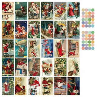 HenfuME Weihnachtskarten Set,30 Verschiedene Christmas Cards Weihnachten Karte,Weihnachtspostkarten Witzige Weihnachtskarten Weihnachtskarten Klein Weihnachtskarten Lustig