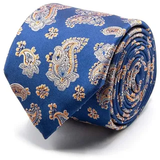 bgents Seiden-Jacquard Krawatte mit Paisley Blau