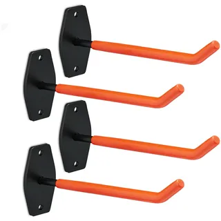 Relaxdays Reifenhalter für Wandmontage, im 4er Set, orange/schwarz