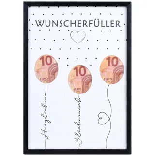 EngGlück Wunscherfüller Geldgeschenk Geburtstag Bilderrahmen, Geschenke zum Geburtstag, Lustige Geldgeschenke Verpackung Geld Geschenk Mann Frau Größe Din A4 (W-A)