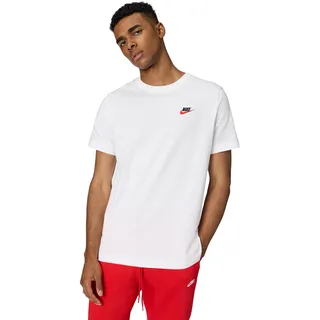 Nike NSW Club Tee Weiß/Schwarz/Universitätsrot XXL