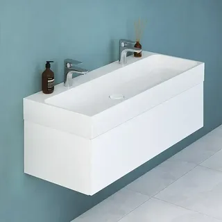 Camargue Cube Waschtischunterschrank  (120 x 48 x 30 cm, Weiß)