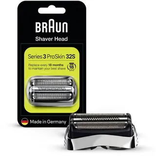 Braun Series 3 ProSkin Scherkopf, Elektrorasierer Ersatzscherteil für Rasierer Herren, Made in Germany, 32S, silber, 1er Pack