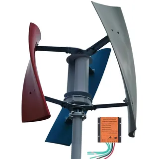 KX-ENERGIE Vertikale Windkraftanlage 600W Windrad Magnetische Levitation Helix Windturbine 12V,24V,48V Windräder,3 Flügel Wind Energie Strom Set mit Laderegler, Windgenerator Für Dächer, Bauernhöfe