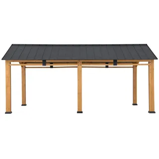 Sunjoy Carport Diran Zedernholz 336 cm x 603 cm Anthrazit FSC®