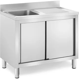 Royal Catering Spülenschrank 1 Becken - - Edelstahl 100 x 60 cm