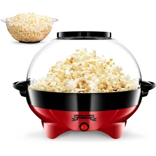 Gadgy Popcornmaschine 800W Popcorn Maker mit Antihaftbeschichtung und Abnehmbares Heizfläche l Still und Schnell l Inhalt 5 Liter