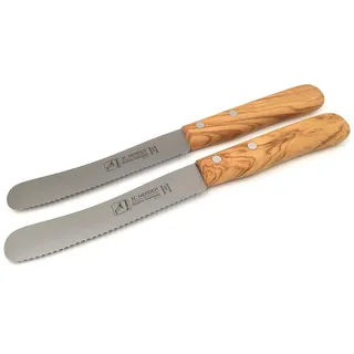 H. Herder 2 Solingen Buckelsmesser Frühstücksmesser 22cm Wellenschliff - 1,5mm stark rostfrei Olive