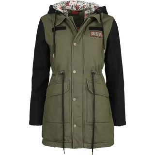 stranger-things Stranger Things Parka Damen Hellfire Club grün/schwarz S