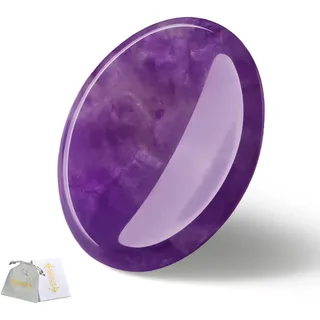 QINJIEJIE Amethyst Heilsteine Kristall Handschmeichler Kristall Sorgensteine Daumen Edelstein Oval Kristalle Edelsteine Palm Stein Stress Relief Reiki Heilung Meditation