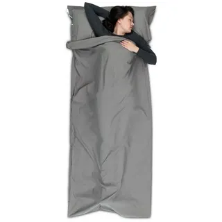 EAZY CASE Mikrofaser Hüttenschlafsack, Leichter Schlafsack, Reiseschlafsack fürs Handgepäck auch als Decke, Grau