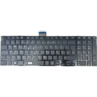 DE - Schwarz Tastatur mit Rahmen ohne Beleuchtung kompatibel für TOSHIBA Satellite L50-A - Schwarz