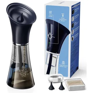 Elektrischer Ohrenschmalz Entferner mit Integriertem Doppeltank, Sicherer Ohrenreiniger mit Smart Wassertemperatursensor, Ohrenreiniger für Erwachsene IPX7 mit Wattestäbchen, Transparentgrau