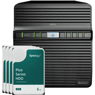 Synology DS423 NAS System 4-Bay 24 TB schwarz