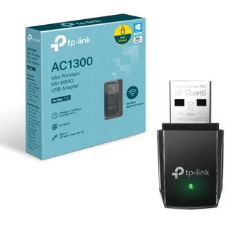 TP-Link Archer T3U AC1300 USB WLAN Stick Adapter (bis zu 867 Mbit/s auf 5GHz und 400 Mbit/s auf 2,4GHz, USB 3.0, MU MIMO, Kompatibel mit Windows 11/10/8.1/8/7/XP, Mac OS 10.15 und früher