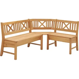 massivline & more Eckbank MASSIVLINE & MORE "Königsee", braun (wildeiche, wildeiche), B:139cm H:87cm T:54cm, Massivholz, Sitzbänke, Eckbank, umstellbar, mit Truhe, ohne Kissen