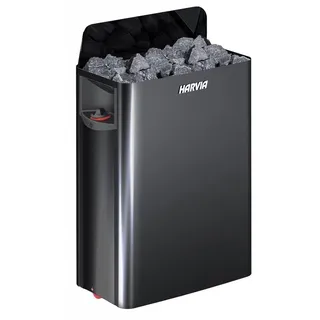 Harvia The Wall Black Steel Saunaofen mit integriertem Steuergerät 6 kW - Sauna Elektroofen integrierte Steuerung