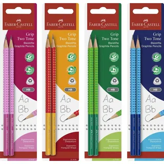 Faber-Castell 517093 Bleistift Grip 2001 Two Tone, HB, 2 Stück