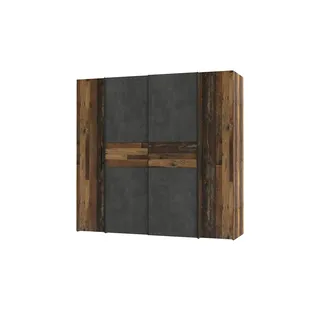 Forte Drehtürenschrank Kalixtus 200,1 x 190,5 x 61,6 cm Grau