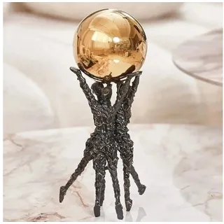 Quality Elegance Skulptur Luxuriöse Goldkugel Skulptur – Metall Tischdekoration