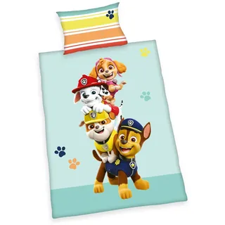Herding Paw Patrol 2632404063 - Flanell-Bettwäsche (Made in Green), 40x60 cm + 100x135 cm, 100% Baumwolle