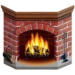 Beistle 1-Pack Brick Kamin Stand-Up für Party Dekorationen, 3-Füße 1-Zoll von 25-Zoll