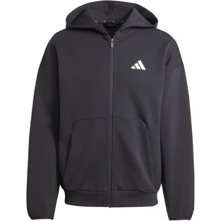 adidas Men's Future Icons Small Logo Full-Zip Hoodie, Black, XXL