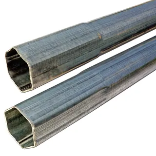 Steckmast - Halterung für Antennen (Satellit, FM/LTE, Konstruktion, Sonnensegel) - 2 Stück Mast 1m - Mattlänge zusammengesteckt 190cm - 42mm verzinktes Stahlrohr - 2X Endkappen