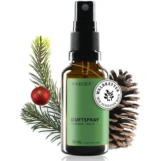 NAKURA Tannenduft Spray für künstlichen Weihnachtsbaum – 30 ml Bio Raumspray Wald Duft | Natürliches Duftspray mit ätherischen Ölen – Raumduft & Aromatherapie für Weihnachtsstimmung ohne Chemie
