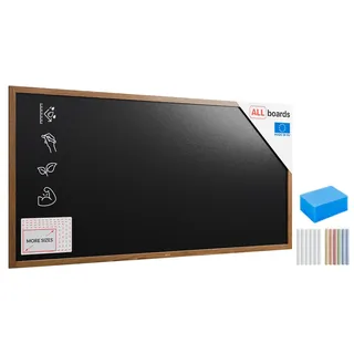 ALLboards Kreidetafel Wasserfest mit lackiertem Holzrahmen 200x100cm, Schwarz, Schreibtafel, Kreide